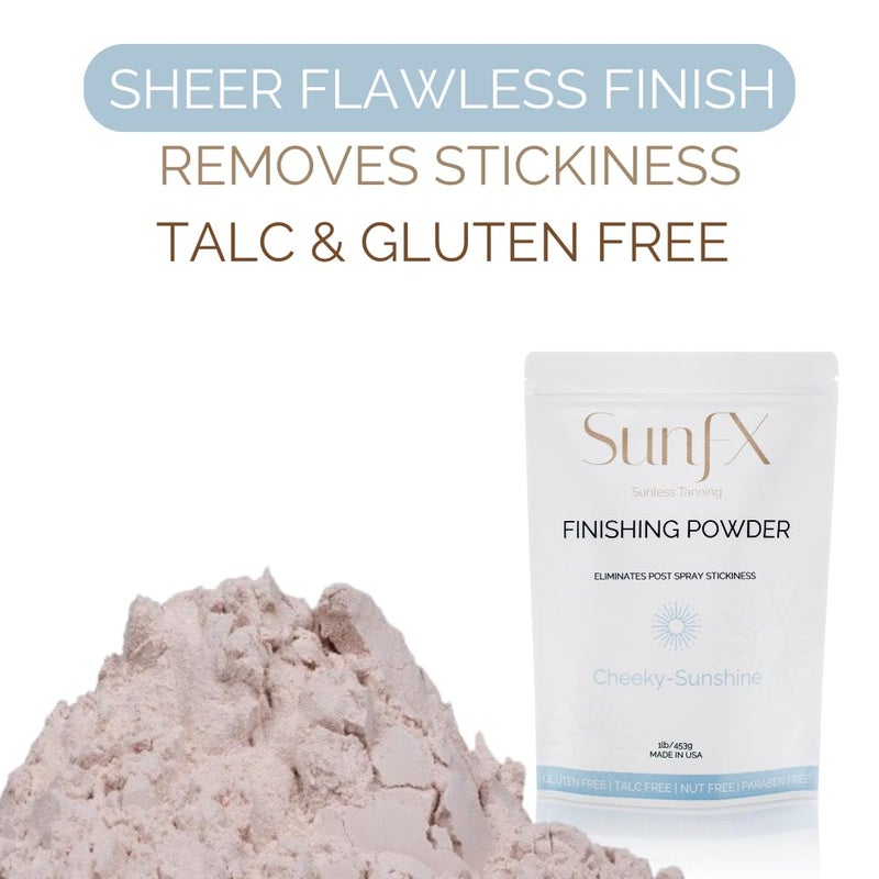 SunFX Post Spray Tan Translucent Finishing Powder | Talc Free | Sunless Tanning Setting Powder | Shimmer | Cheeky-Sunshine - 1lb - Image 4