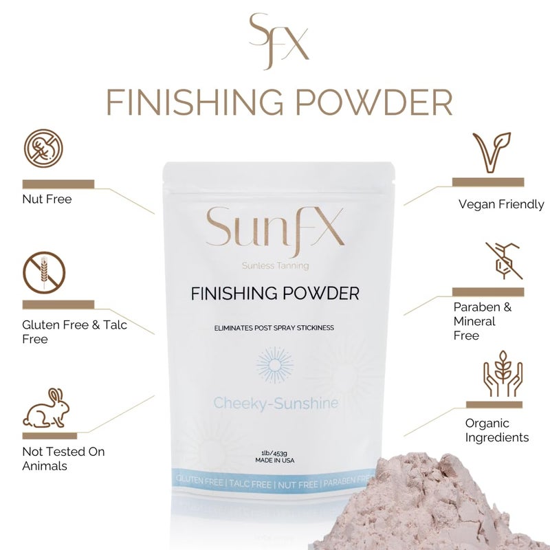 SunFX Post Spray Tan Translucent Finishing Powder | Talc Free | Sunless Tanning Setting Powder | Shimmer | Cheeky-Sunshine - 1lb - Image 2