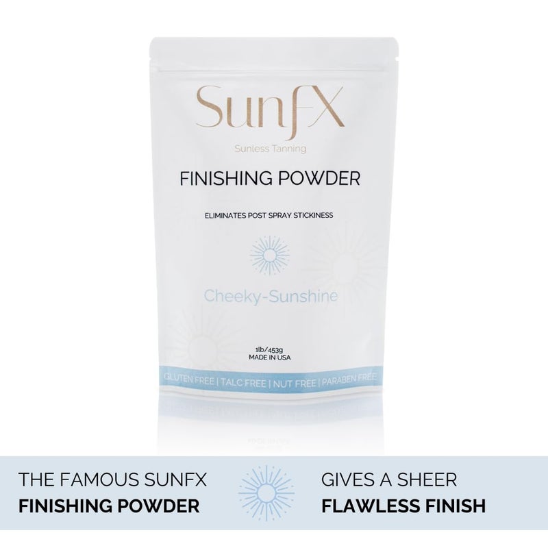 SunFX Post Spray Tan Translucent Finishing Powder | Talc Free | Sunless Tanning Setting Powder | Shimmer | Cheeky-Sunshine - 1lb - Image 3