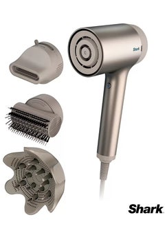 Style iQ HyperAIR Fast-Drying Ionic Hair Dryer Bundle HD120SLUKCO With 2-in-1 Concentrator, Styling Brush, and Curl-Defining Deep Diffuser Attachments,  No Heat Damage1600W