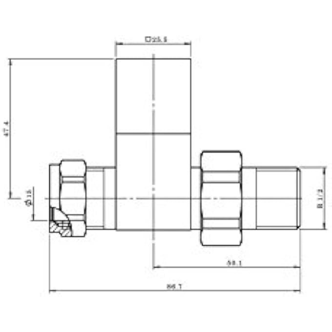 KRA-216 MIDAS SQUARE TOWEL RAIL & RADIATOR STRAIGHT VALVES: BRUSHED BRASS - Image 2
