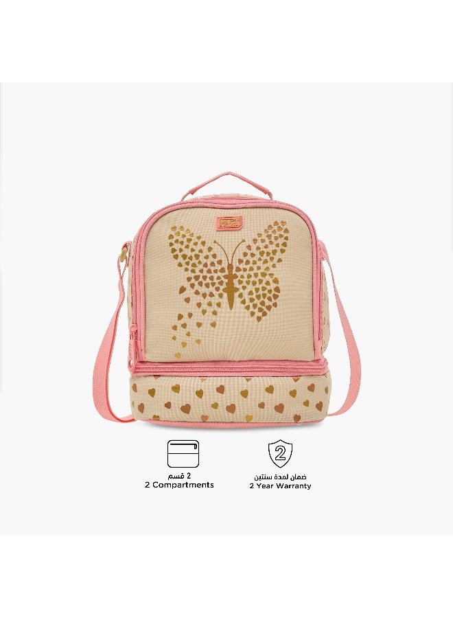 Must Lunch Bag-Butterfly-2 Cmprt-7L-Age 5-8 (Polyester) Yellow \ 24X12X20 - Image 4