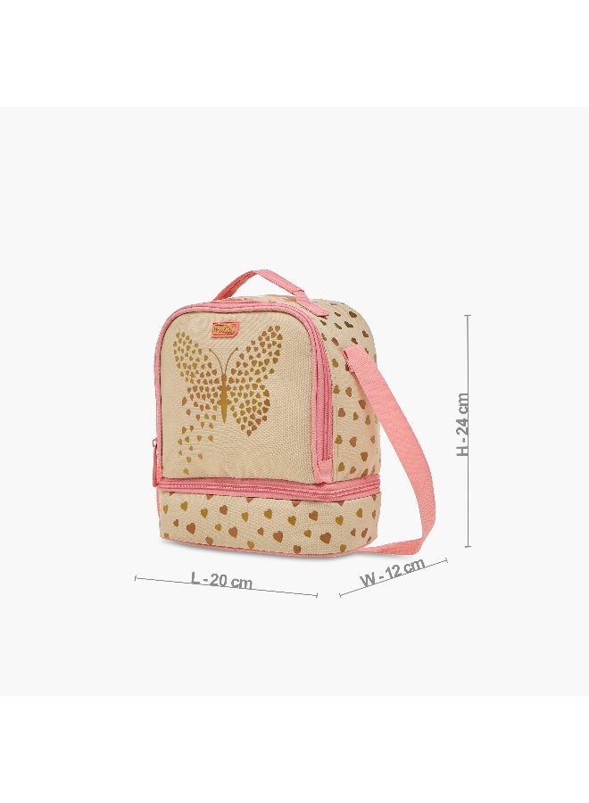 Must Lunch Bag-Butterfly-2 Cmprt-7L-Age 5-8 (Polyester) Yellow \ 24X12X20 - Image 2