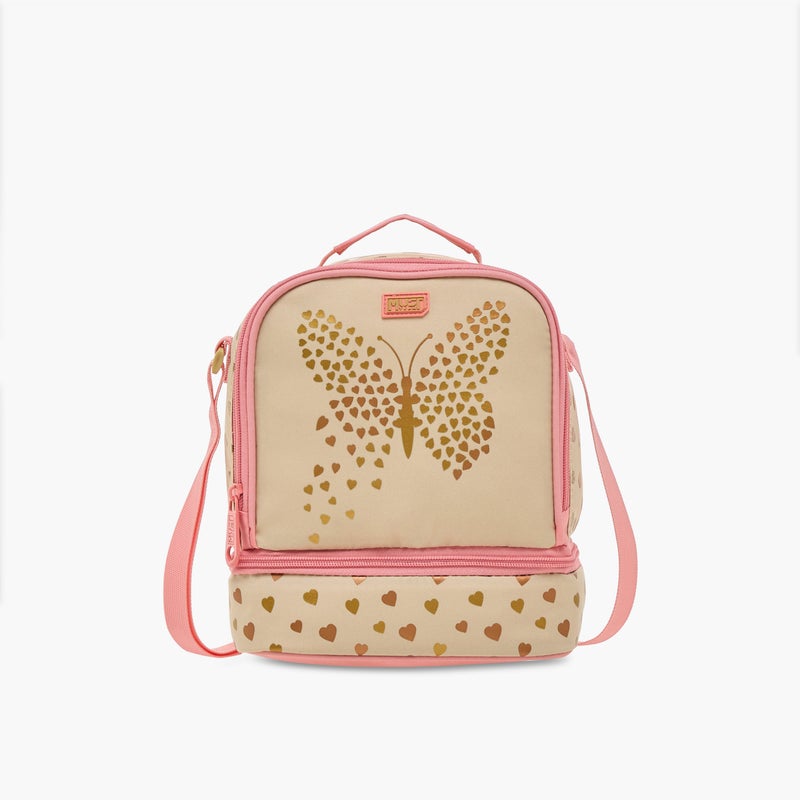 Must Lunch Bag-Butterfly-2 Cmprt-7L-Age 5-8 (Polyester) Yellow \ 24X12X20 - Image 1