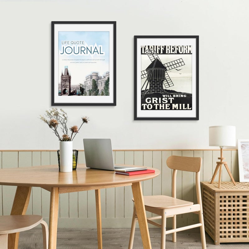 Picrit 18x24 Picture Frame 3 Pack, Black Poster Frame, Display Poster 16 x 20 with Mat or 18 x 24 without Mat for Horizontal or Vertical Wall Mounting - Image 3