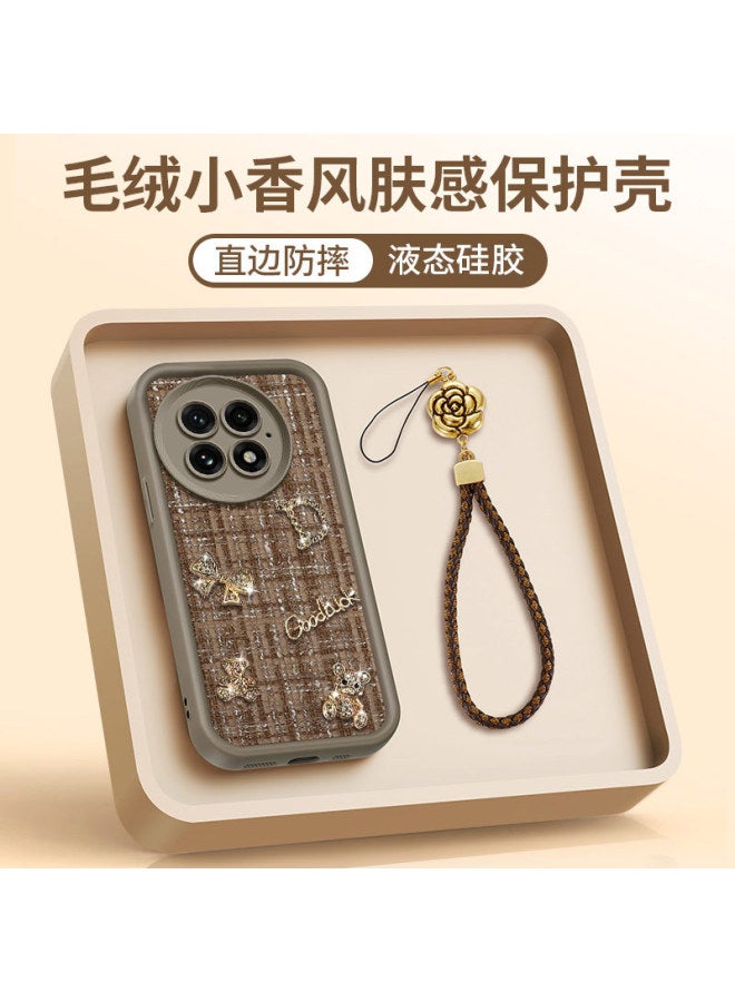 Suitable For Oneplus Protective Case, Chanel-style Bear Accessories, Anti-drop Phone Case, Protective Cover, Hand Strap