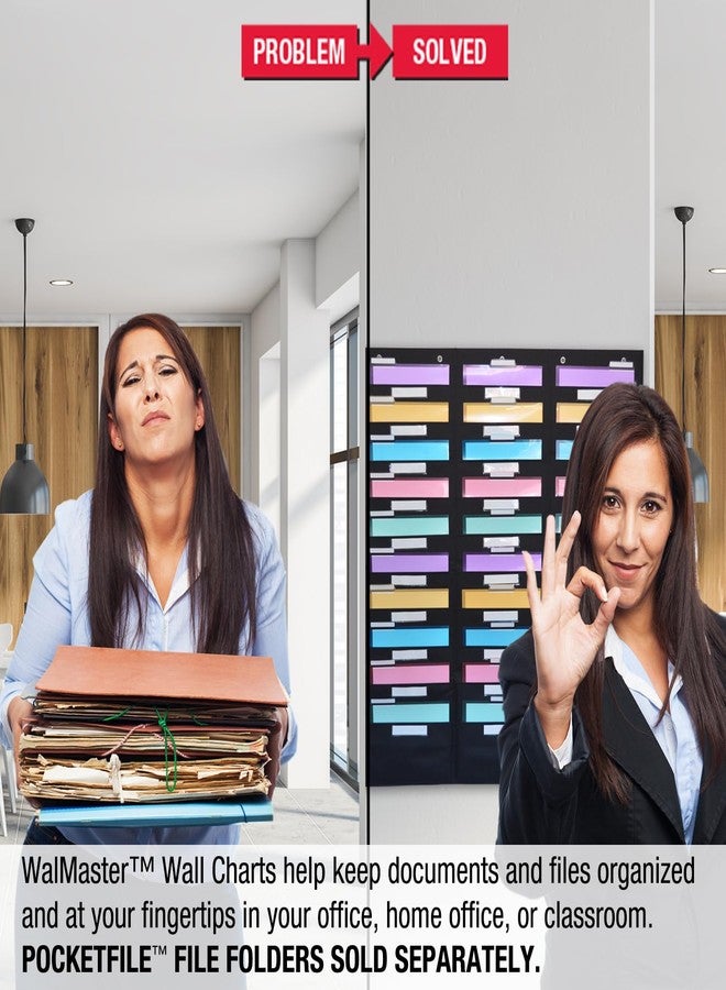 Ultimate Office WalMaster Heavy Duty, 30-Pocket Wall Chart Filing System WITH LABEL HOLDERS for Classroom and Office, File Organizer Includes Mounting Hardware & Door Hooks POCKETFILES SOLD SEPARATELY - Image 2