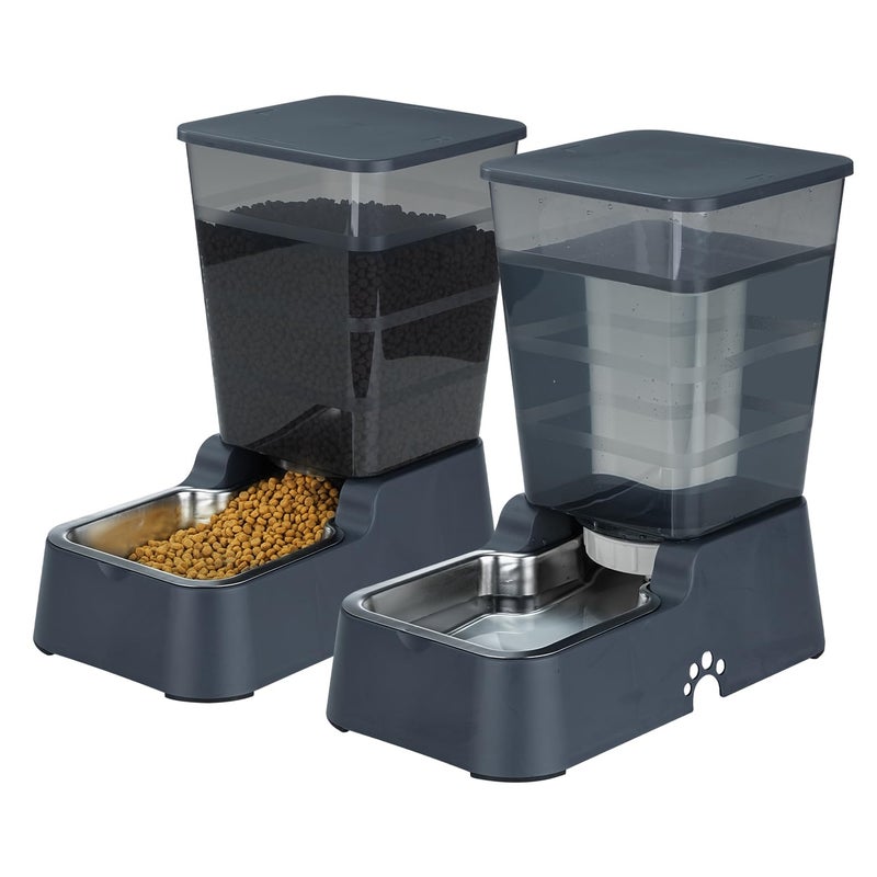Leefele Automatic 54L14Gal Pet Waterer Automatic Dog Water Dispenser Gravity Stainless Steel Water Feeder Large Capacity Feeding Bowls for Cats and Medium LargeSized Dogs Black FoodWater - Image 2