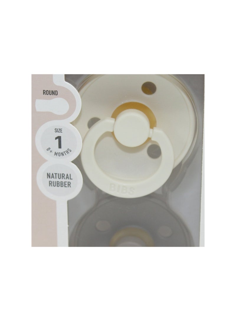 BIBS Pacifier Colour 2 Pack – Latex Size 1 Ivory/Dark Oak - Image 3