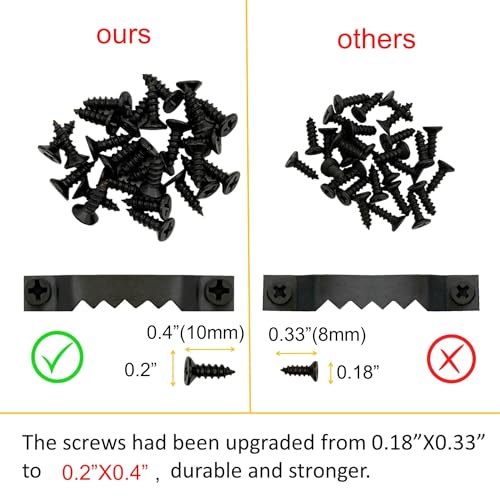 EesTeck 100 Pack Small Sawtooth Picture Hangers Steel Picture Hangers Picture Frames Hangers with Screws Picture Hang Solutions, for Hanging Clock Paintings Artwork Picture Frame Hook Photos (Black) - Image 2