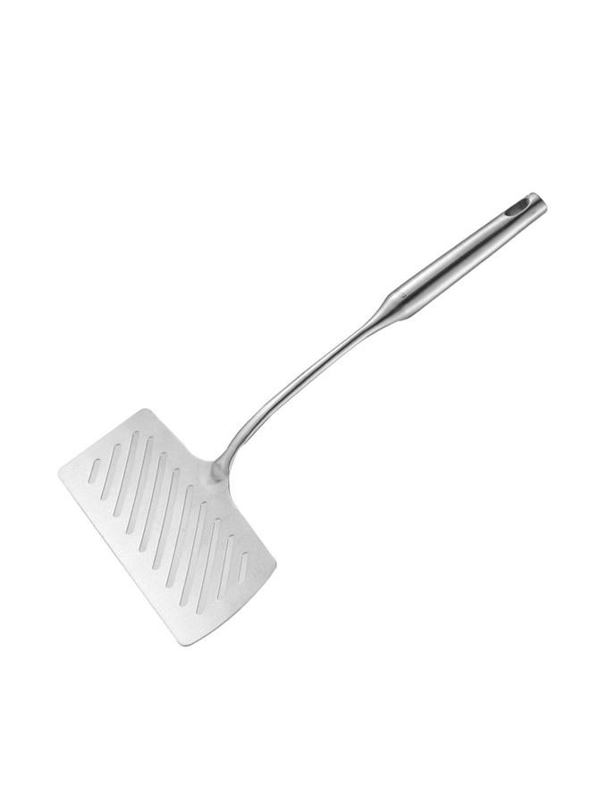 HOUSEEN Steak Spatula, Wide Stainless Steel Shovel Slotted Fried Fish Steak Spatula with Long Handle, Grilling Turner for Burgers Fish & BBQ(silver) - Image 1