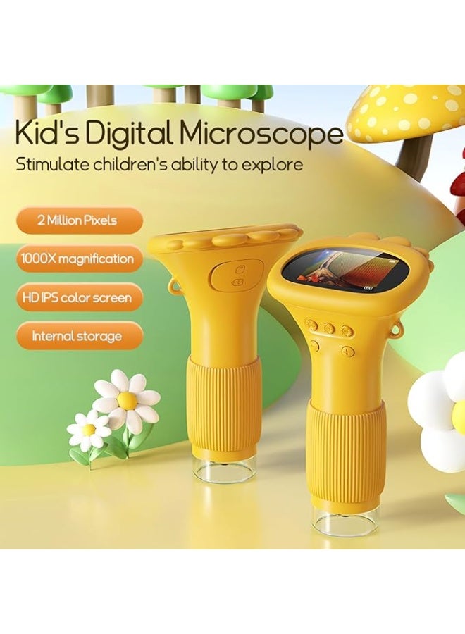 Kids Microscope Pocket Microscope - 1000X Portable Microscope for Kid | Photo and Video Mini Microscopes | 2'' Digital Little Scientist Microscopes for Kids Over 3 Years Old - Image 3