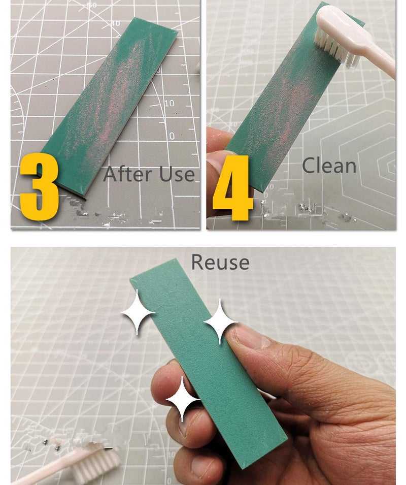 ANSAI Hobby Model Tools Abrasive Waterproof Wet/Dry Reuse Adhesive Sandpaper Assorted Grit 400/600/ 800/1000/ 1200 (125 Pcs) - Image 3