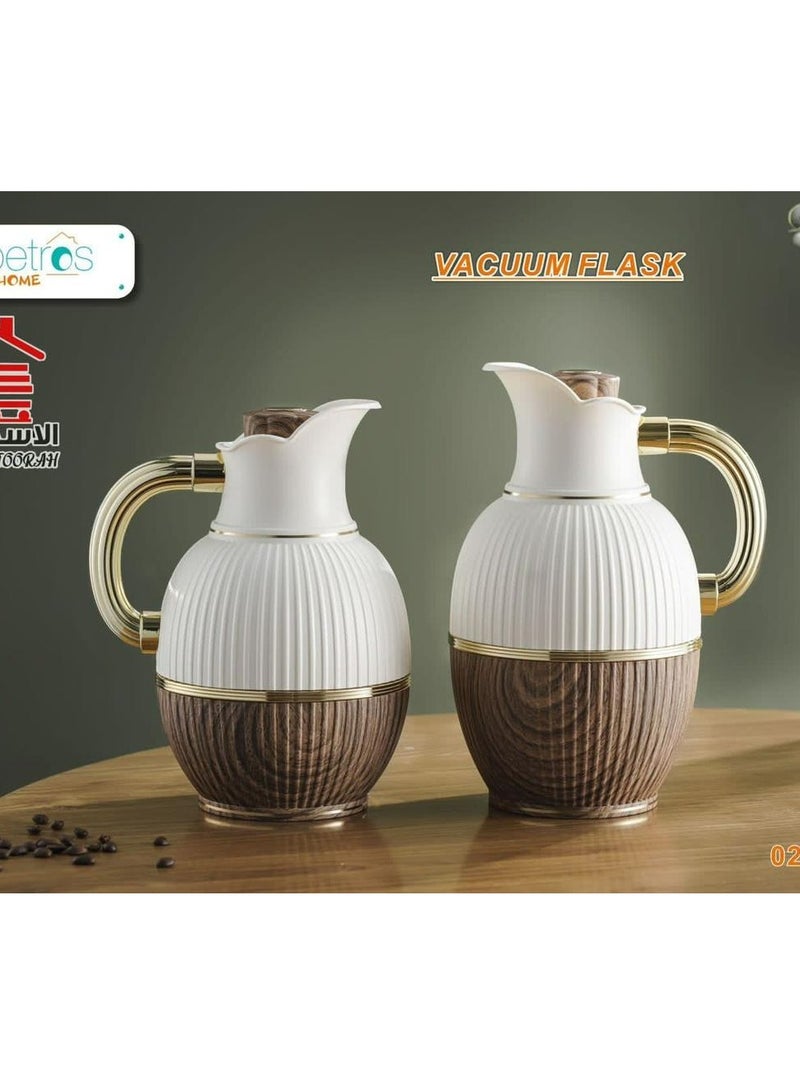 petros A new design two-piece thermos set for tea and coffee from Petros, wooden/gold