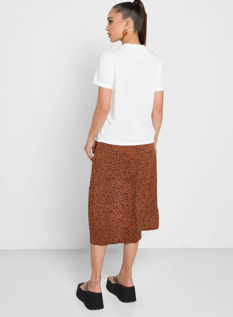 Ginger Graphic T-Shirt And Wrap Skirt Set