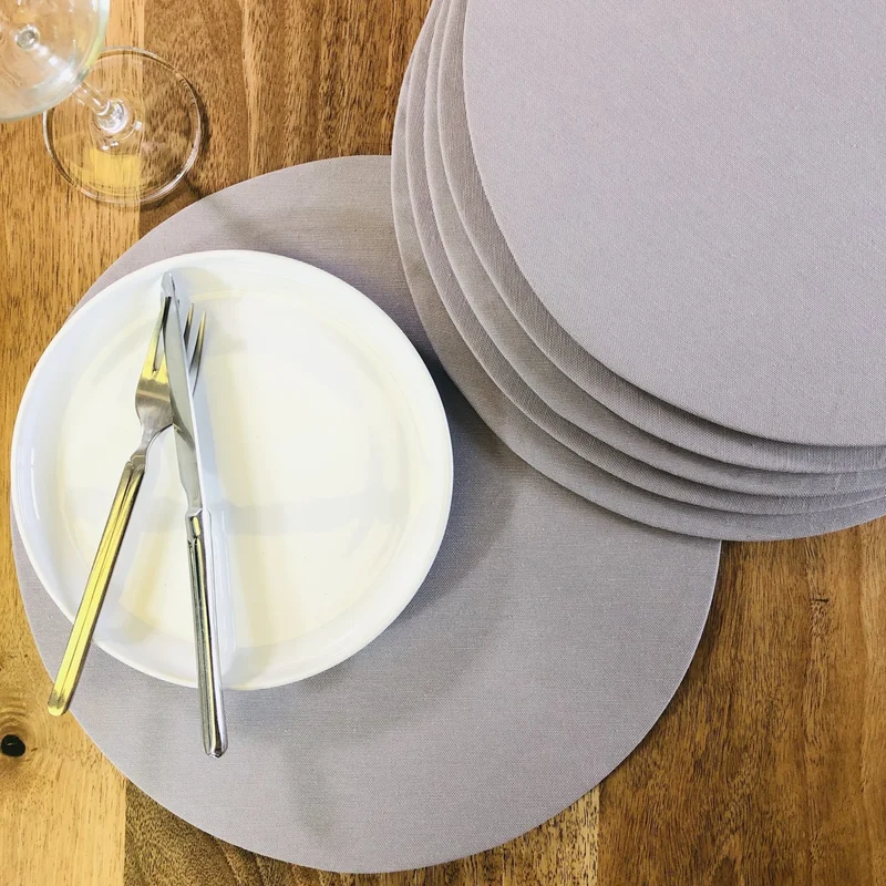 ديسينازمير PatternIzmir Placemat Plate Gray Color (6 Pieces)