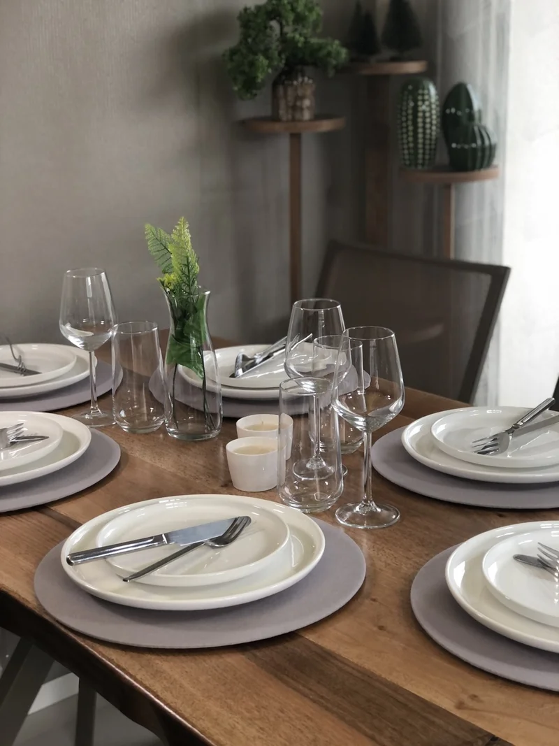 ديسينازمير PatternIzmir Placemat Plate Gray Color (6 Pieces)
