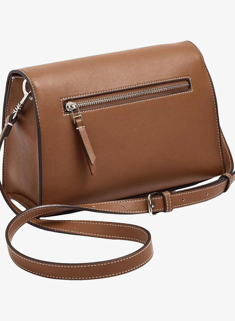 Parfois Brown Plain Crossbody Bag With Flap for Women | Best Price UAE