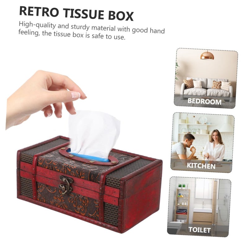 Classic Vintage Antique Tissue Box Holder Car Home Decorative Napkin Organizer - Image 4