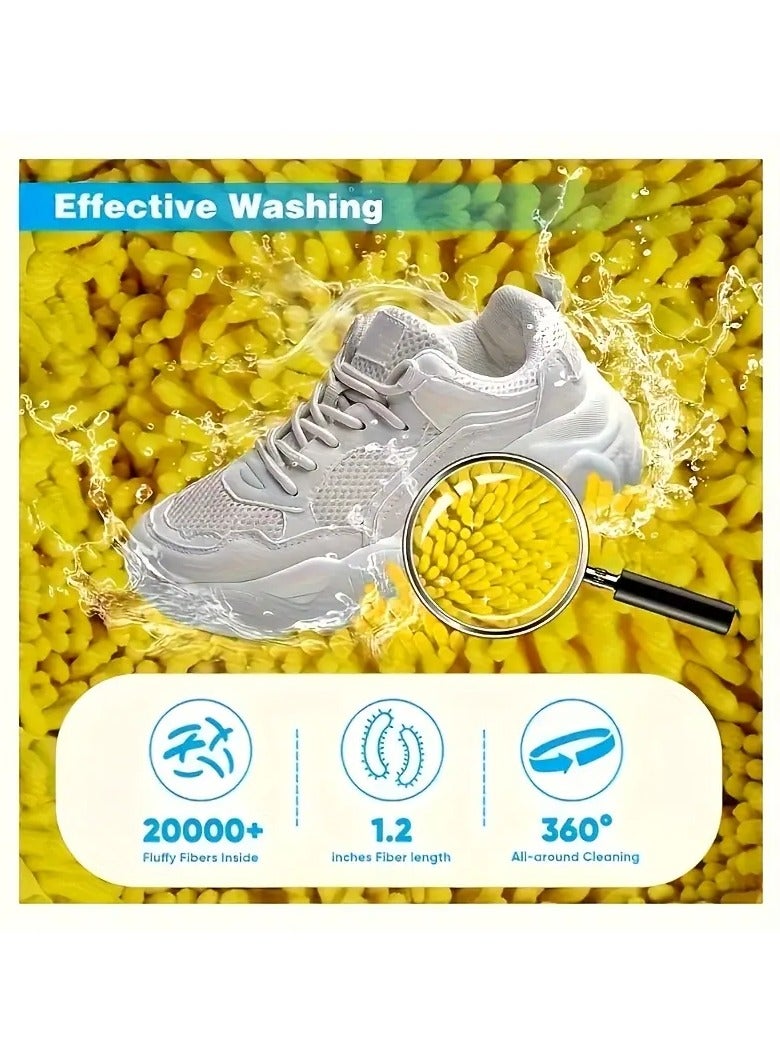 Durable Shoe Washing Machine Bag – Yellow with Blue Zipper | Protective Laundry Bag for Sneakers & Casual Shoes - Image 4