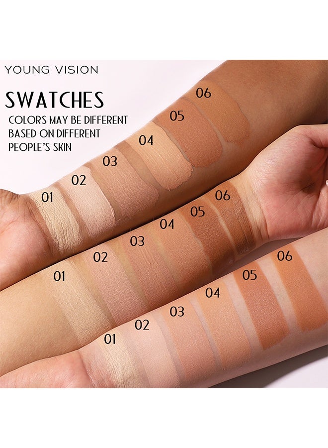 يونج فيجن كريم أساس كامل التغطية ، لمسة نهائية غير لامعة ، مقاوم للماء ، مكياج كريم أساس سائل بدون مسام- # 01 (30 مل) - Image 3