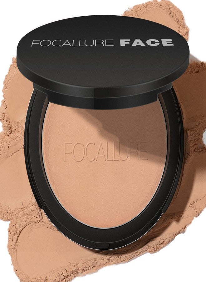 Focallure Matte Pressed Powder, Long Lasting, Lightweight, Controls Shine, Tinted, Translucent, Portable Compact, Fills Fine Lines, Finishing Powder, Vegan, Cruelty-Free (Wheat, 8.4G/0.29OZ) - Image 1