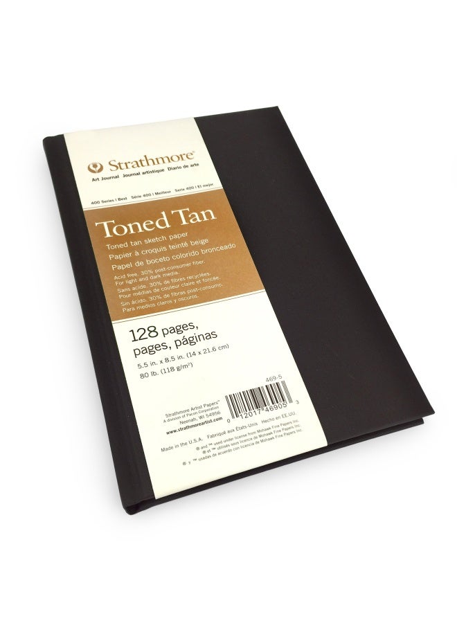 Strathmore 469-5 Hardbound Art Journal,128 Pages, 5.5 by 8.5", Toned Tan - Image 4