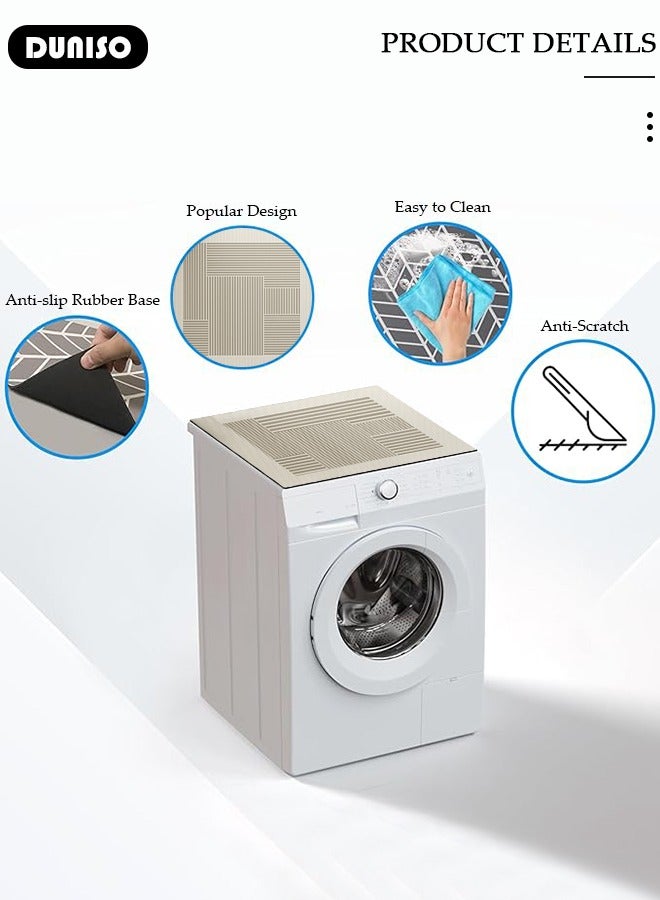 DUNISO حصيرة غبار غسالة، واقي أعلى مجفف، واقي أعلى غسالة، غطاء غبار ثلاجة مضاد للانزلاق، مقاوم للغبار سريع الجفاف، لمعظم الغسالات، الثلاجات، مطبخ المنزل وغرفة الغسيل، 60*60 سم - Image 5