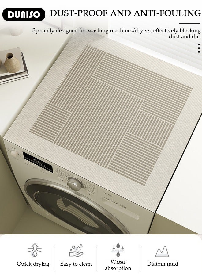 DUNISO حصيرة غبار غسالة، واقي أعلى مجفف، واقي أعلى غسالة، غطاء غبار ثلاجة مضاد للانزلاق، مقاوم للغبار سريع الجفاف، لمعظم الغسالات، الثلاجات، مطبخ المنزل وغرفة الغسيل، 60*60 سم - Image 3
