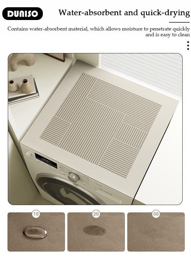 DUNISO حصيرة غبار غسالة، واقي أعلى مجفف، واقي أعلى غسالة، غطاء غبار ثلاجة مضاد للانزلاق، مقاوم للغبار سريع الجفاف، لمعظم الغسالات، الثلاجات، مطبخ المنزل وغرفة الغسيل، 60*60 سم - Image 4
