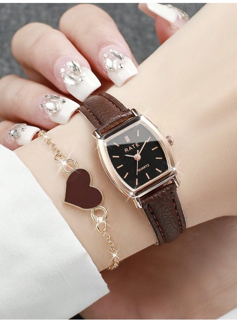 ڤيا طقم ساعة نسائية أنيقة مع إسوارة بتصميم أنثوي كلاسيكي - Image 1