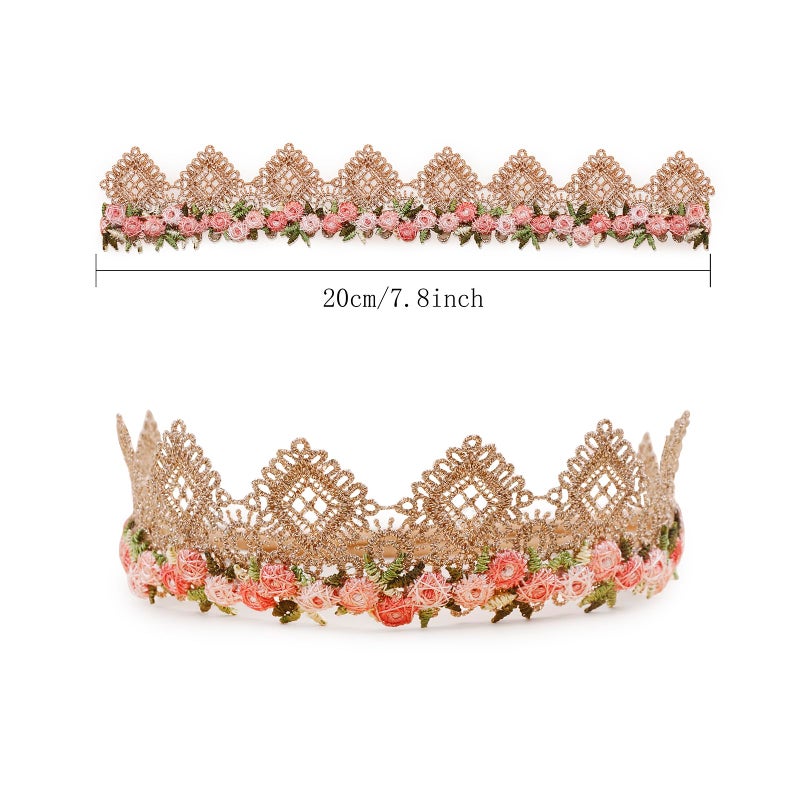 BFNAAgirl Baby Girl Floral Headband Nylon Flower Crown Elastic Hairband 3pcs Hair Accessories Gift for Girls (9572) - Image 4