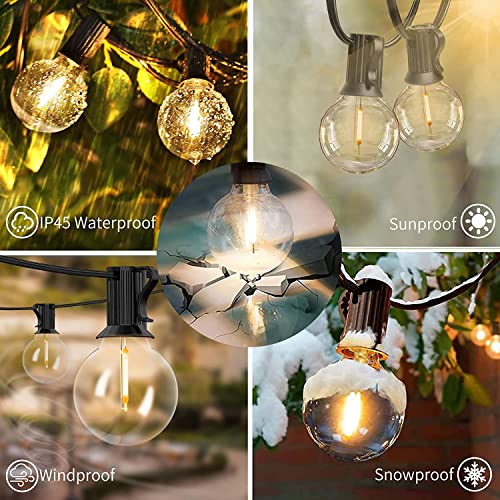 Svater Outdoor String Lights LED 25 FT, Patio Globe Lights with 13 Plastic G40 Bulbs, Waterproof Dimmable Outside Hanging Light for Backyard Bistro Cafe Porch Party Decor, 2700K Warm White - Image 3