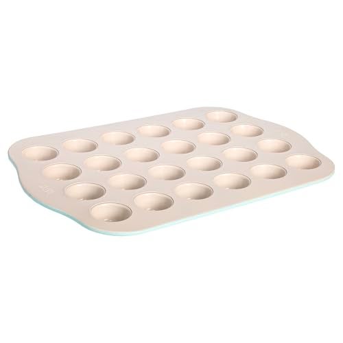 Tasty Clean Ceramic 24Cup Mini Muffin Pan Durable Aluminized Steel for Professional Results Clean Ceramic Nonstick Coating Oven Safe to 425F Dishwasher Safe Aqua - Image 1