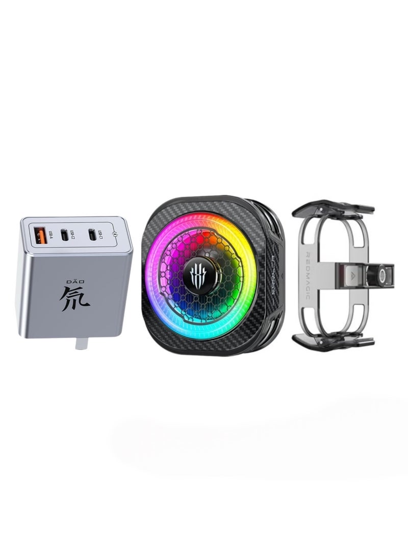 ريد ماجيك مبرد هاتف ردماجيك 8 برو المغناطيسي من نوبيا  للهاتف و الايباد – مروحة تبريد قوية بقدرة 36 واط لتبريد فائق أثناء اللعب، مع شاحن رد ماجيك بقدرة 65 واط، يحتوي على مشتت حراري من الجرافين، مع تركيب مغناطيسي ومشبك – مروحة تبريد قوية للهواتف الذكية، الأجهزة اللوحية، الآيباد، وجهاز ستيم ديك (مثالي للعبة ببجي موبايل، كول أوف ديوتي وغيرها) - Image 1