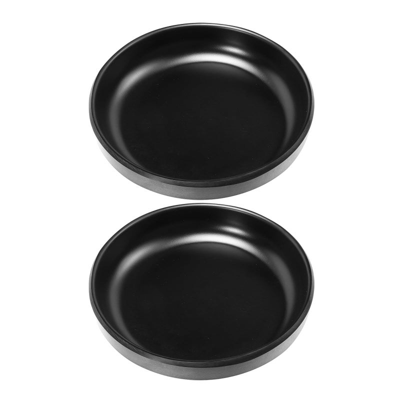 Melamine Snack Plates 2pcs Set 8.5 Inch Round Sturdy Plastic Serving Trays For Home Party - Image 2