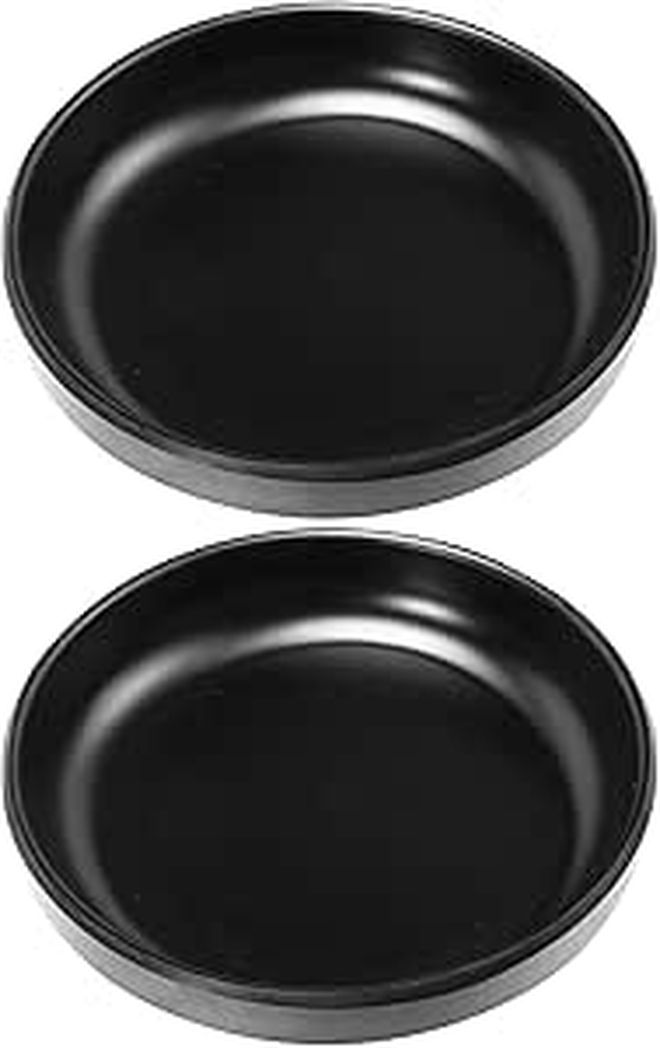 Melamine Snack Plates 2pcs Set 8.5 Inch Round Sturdy Plastic Serving Trays For Home Party - Image 1