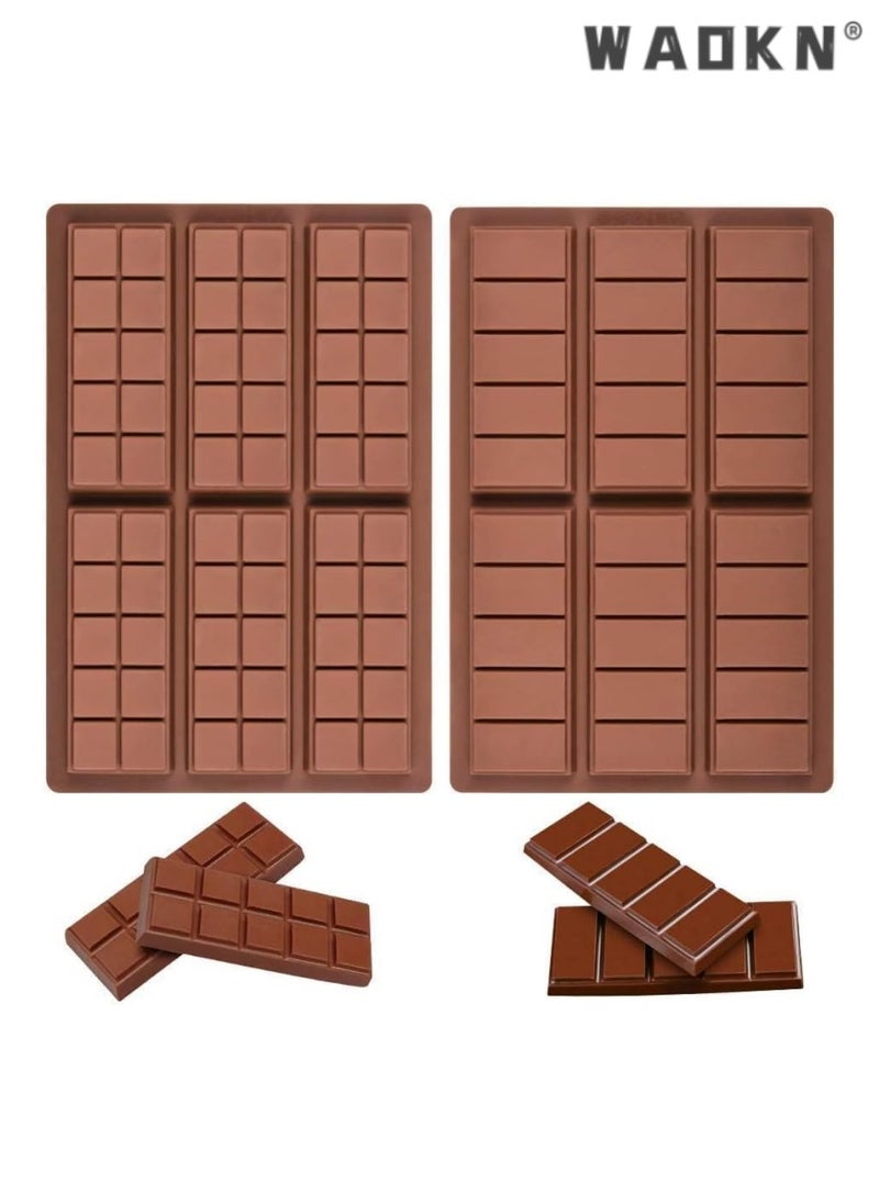 WAOKN Silicone Chocolate Mold with Divided Design - Customized for Health Snack Lovers, Perfect for Protein Bars and Energy Candies, Pack of 2 for Unlimited Creativity  - Image 1