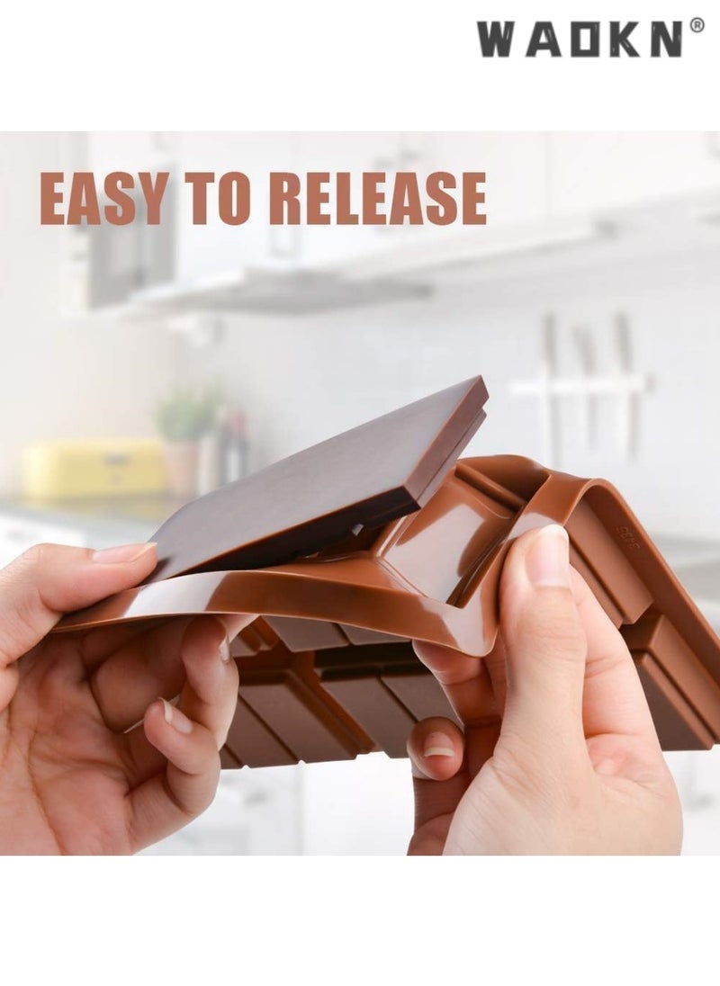 WAOKN Silicone Chocolate Mold with Divided Design - Customized for Health Snack Lovers, Perfect for Protein Bars and Energy Candies, Pack of 2 for Unlimited Creativity  - Image 3