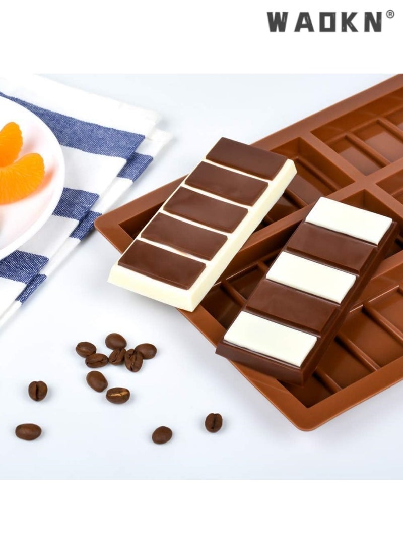 WAOKN Silicone Chocolate Mold with Divided Design - Customized for Health Snack Lovers, Perfect for Protein Bars and Energy Candies, Pack of 2 for Unlimited Creativity  - Image 2