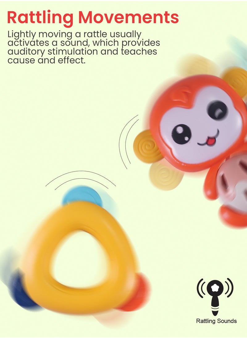 BAYBEE Baybee Baby Rattles Toys Set for Babies, Non-Toxic Rattle Teether Set with Smooth Edges, Newborn Baby Grab Shaker Gift Products, Baby Rattles Set for Newborn Infant Babies  - Image 4