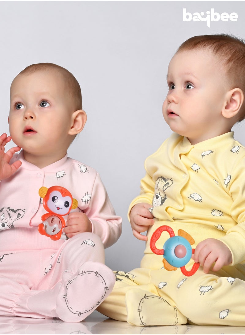 BAYBEE Baybee Baby Rattles Toys Set for Babies, Non-Toxic Rattle Teether Set with Smooth Edges, Newborn Baby Grab Shaker Gift Products, Baby Rattles Set for Newborn Infant Babies  - Image 3