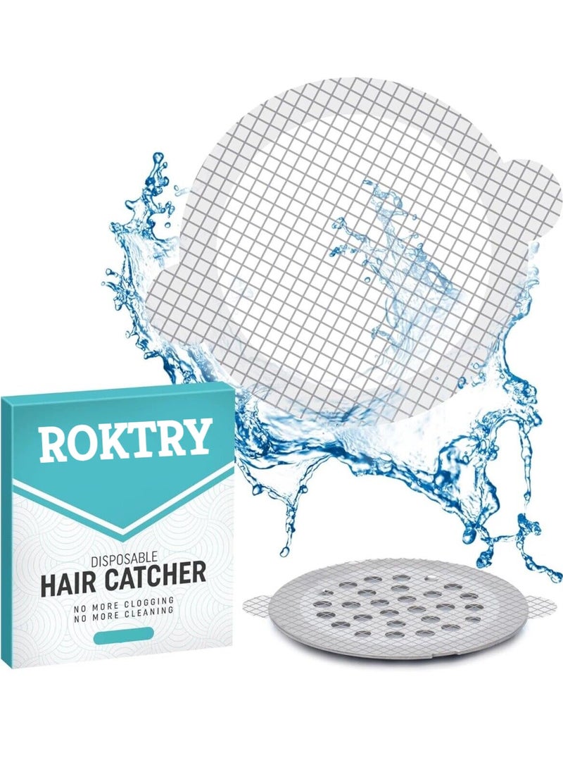 ROKTRY ROKTRY Disposable Shower Drain Hair Catcher Mesh Stickers10 Pack Strong Adhesive Drain Cover Hair Collector for Shower Bathroom AccessoriesRound  - Image 1