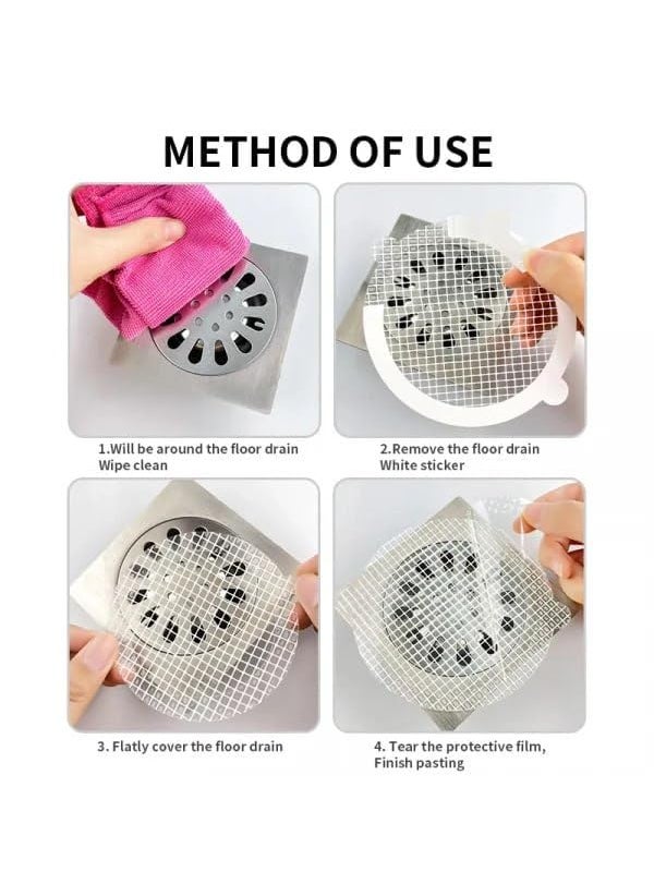 ROKTRY ROKTRY Disposable Shower Drain Hair Catcher Mesh Stickers10 Pack Strong Adhesive Drain Cover Hair Collector for Shower Bathroom AccessoriesRound  - Image 3