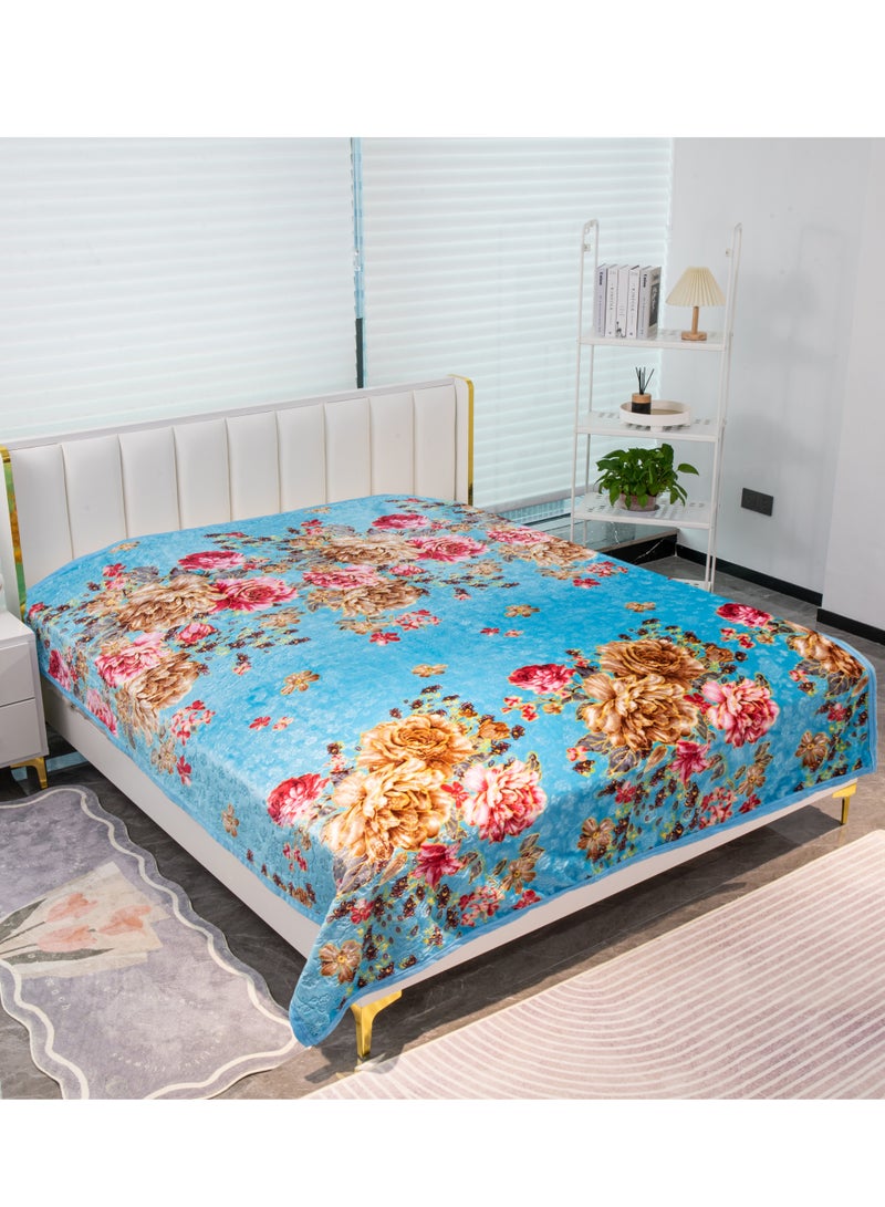 ستارجولد بطانية غائمة فاخرة بطبقة واحدة مصنوعة من خيوط البوليستر المغزول بنسبة 100%، تم الحصول عليها من البوليستر البكر وهو مناسب للشتاء وموسم الأمطار 155 × 210 سم 5.5 رطل - Image 1