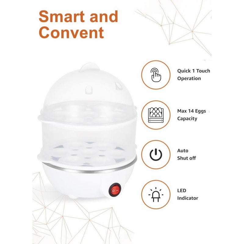 Electric Egg Boiler, Double Layer Egg Cooke with Automatic Shut Off, Egg Steamer for Heated Milk, Food - Image 5