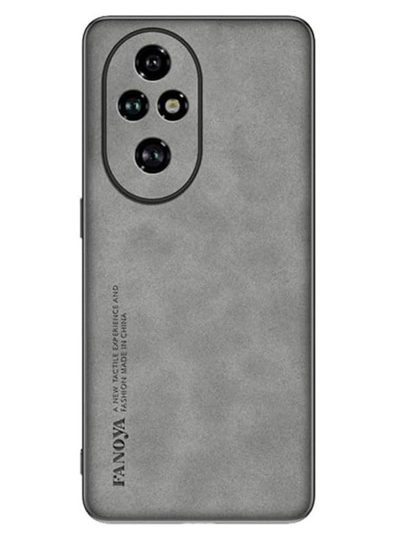 general Case Compatible with Honor 200 Pro 5G, Plain Leather Case Matte Silicone Bumper Anti-Fingerprint Shockproof Protective Back Cover for Honor 200 Pro - Image 1