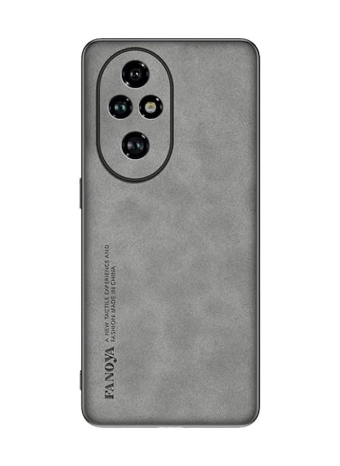 General Case Compatible with Honor 200 Pro 5G, Plain Leather Case Matte Silicone Bumper Anti-Fingerprint Shockproof Protective Back Cover for Honor 200 Pro  - Image 1