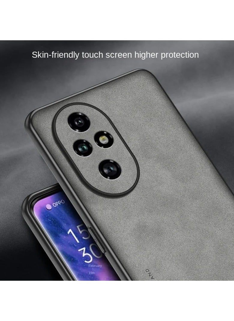 General Case Compatible with Honor 200 Pro 5G, Plain Leather Case Matte Silicone Bumper Anti-Fingerprint Shockproof Protective Back Cover for Honor 200 Pro  - Image 4