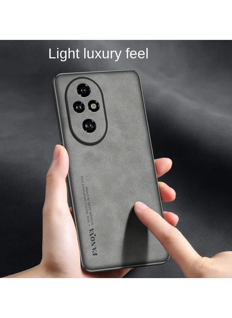 General Case Compatible with Honor 200 Pro 5G, Plain Leather Case Matte Silicone Bumper Anti-Fingerprint Shockproof Protective Back Cover for Honor 200 Pro  - Image 3